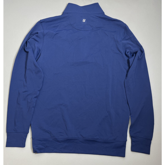 Collars & Co Performance 1/4 Zip Mock Neck Shirt Mens Small Blue Long Sleeve - Picture 2 of 14
